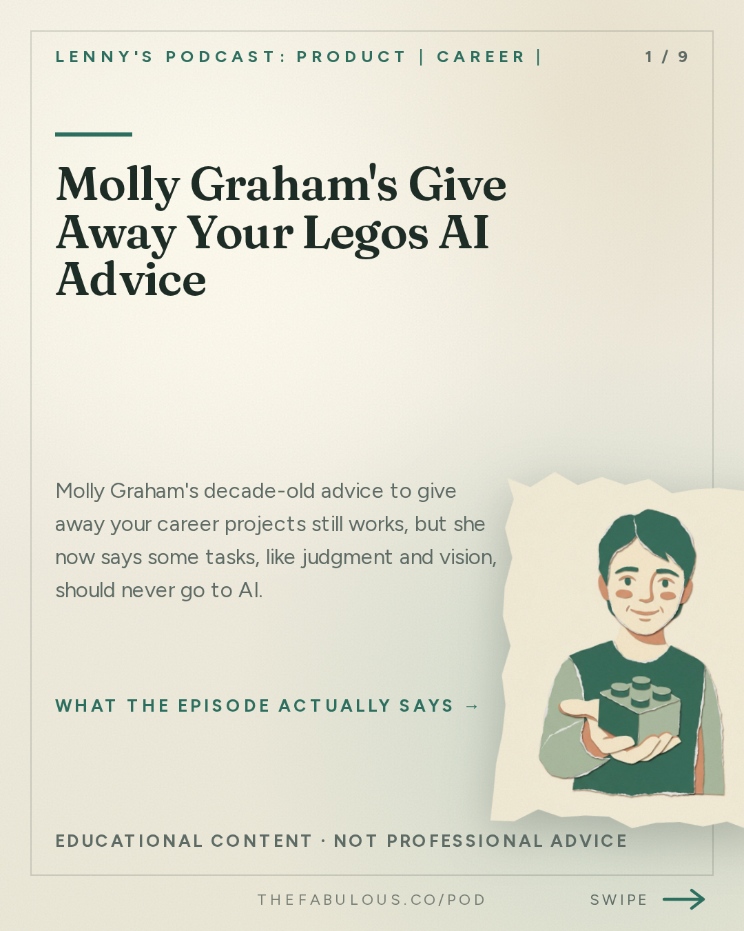 Molly Graham's Give Away Your Legos AI Advice — Lenny's Podcast: Product | Career | Growth: The grief, loneliness, and burnout sweeping through the tech industry right now | Molly Graham