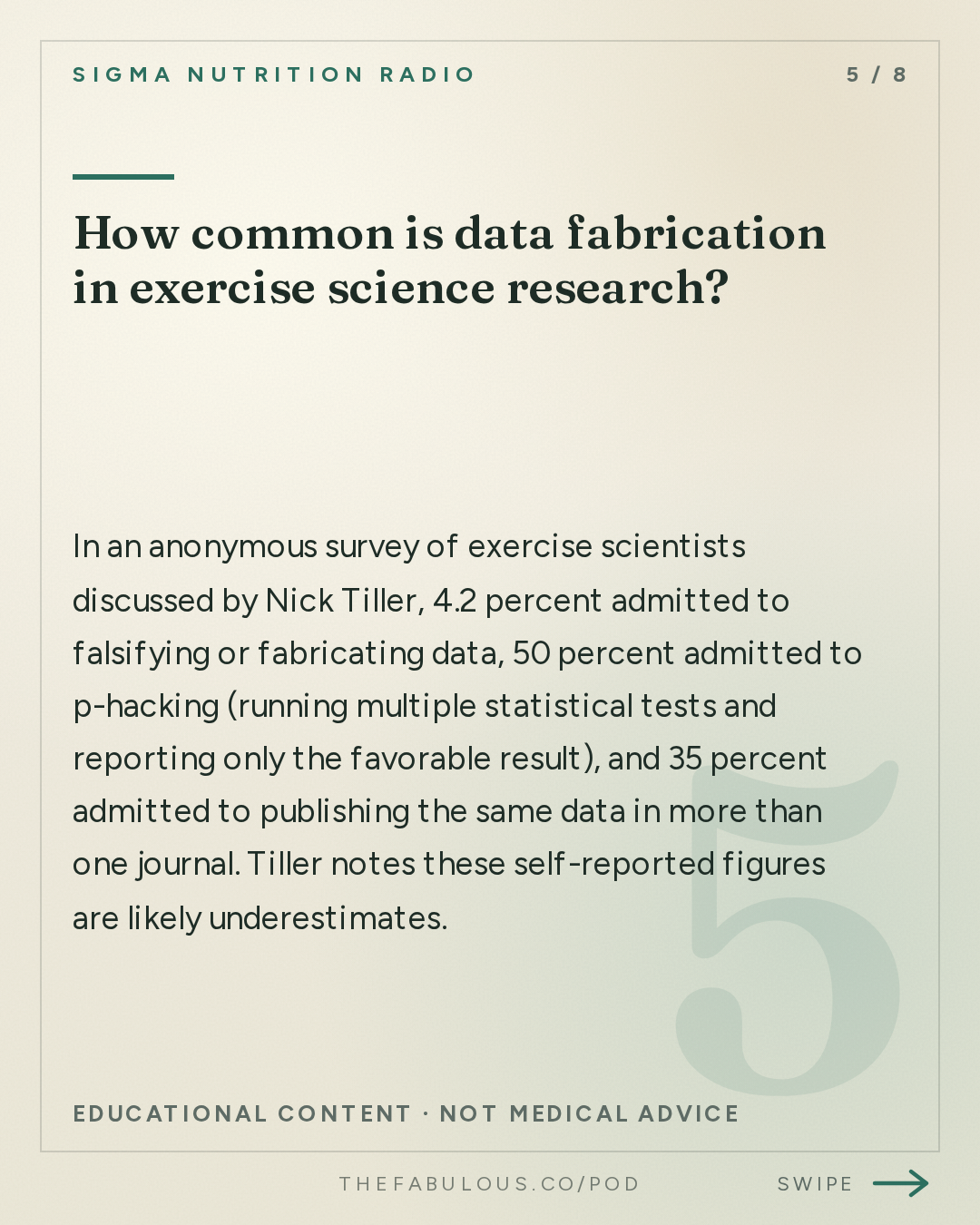 How common is data fabrication in exercise science research? — Sigma Nutrition Radio: #618: How Wellness & Optimisation Culture Can Commodify Science – Nick Tiller, PhD