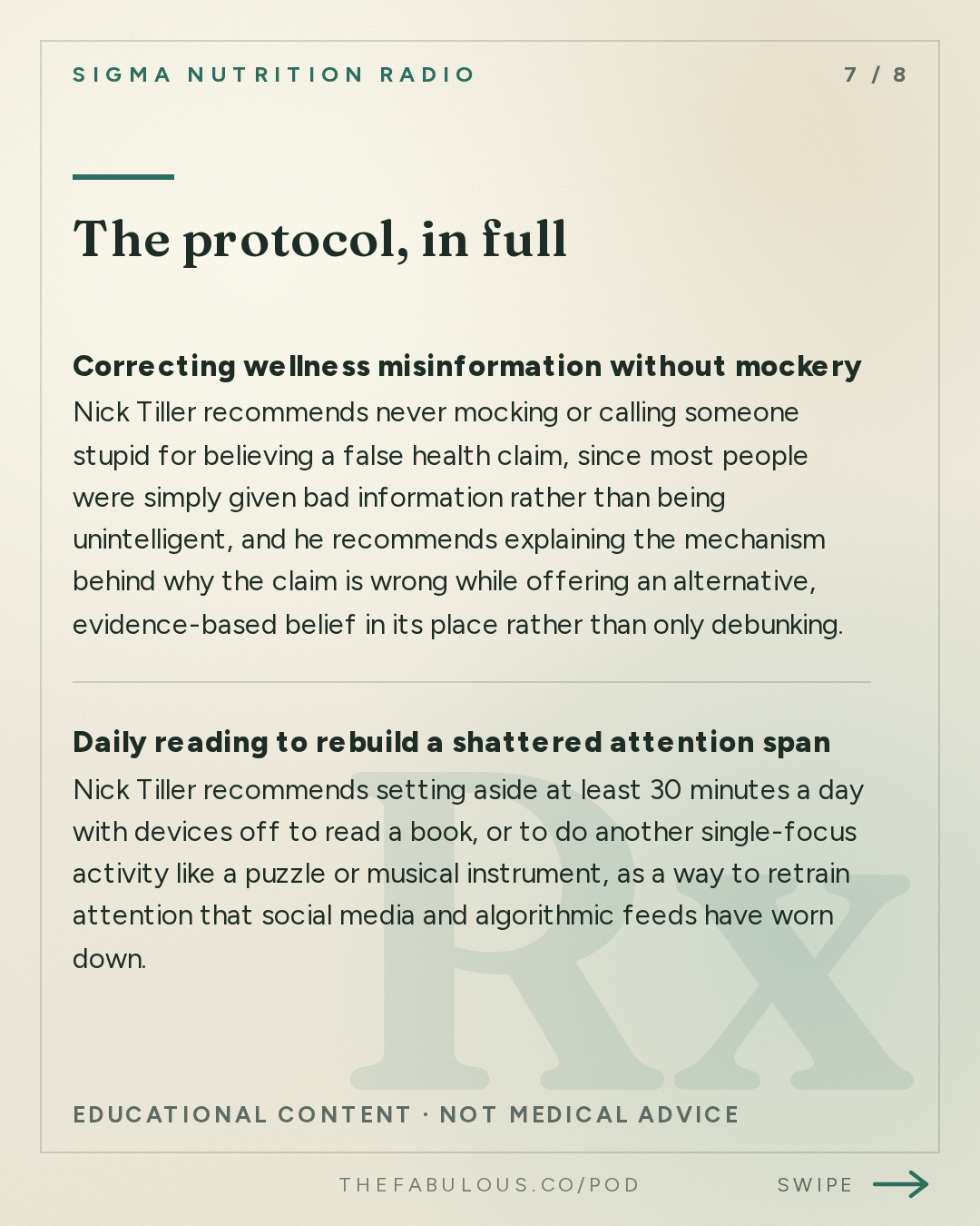 The protocol, in full — Sigma Nutrition Radio: #618: How Wellness & Optimisation Culture Can Commodify Science – Nick Tiller, PhD