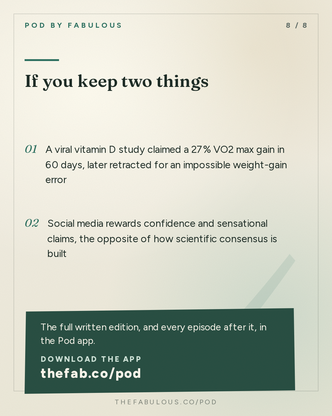 If you keep two things — Sigma Nutrition Radio: #618: How Wellness & Optimisation Culture Can Commodify Science – Nick Tiller, PhD