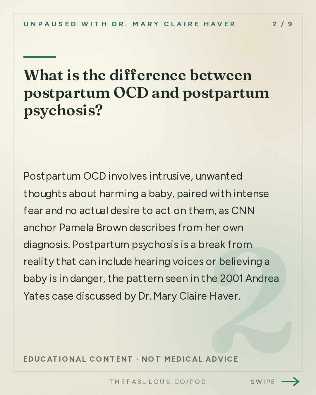 What is the difference between postpartum OCD and postpartum psychosis? — unPAUSED with Dr. Mary Claire Haver: Women’s Health Issues Doctors Too Often Miss with CNN’s Pamela Brown