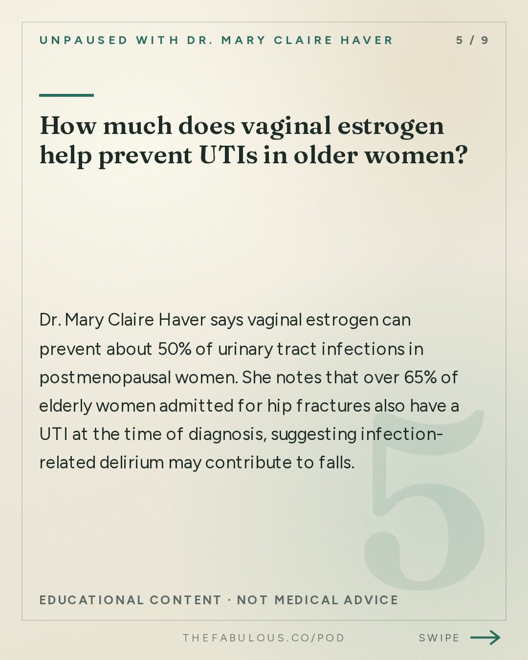 How much does vaginal estrogen help prevent UTIs in older women? — unPAUSED with Dr. Mary Claire Haver: Women’s Health Issues Doctors Too Often Miss with CNN’s Pamela Brown