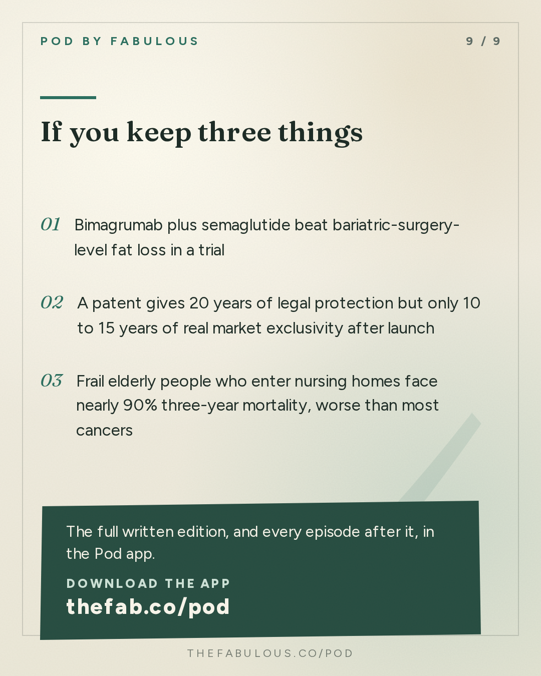 If you keep three things — The Peter Attia Drive: #409 ‒ Inside modern drug development: the science, economics, and regulatory hurdles behind bringing new medicines to patients | Lloyd Klickstein, M.D., Ph.D.