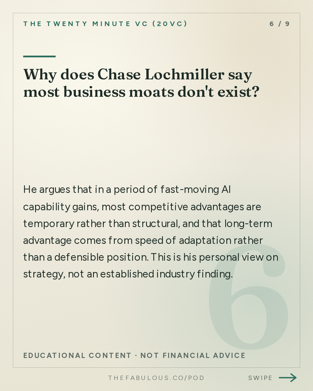 Why does Chase Lochmiller say most business moats don't exist? — The Twenty Minute VC (20VC): Venture Capital | Startup Funding | The Pitch: 20VC: The Future of Datacentres: What You Need to Know | Why Everyone Gets GPU Depreciation and AI's Energy Costs Wrong | Who Really Makes Money From AI & Why Most Moats Don't Exist with Chase Lochmiller