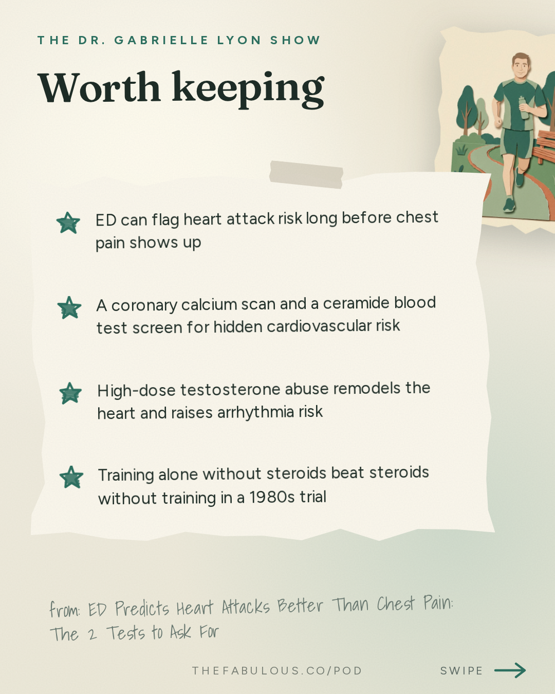 Worth keeping — The Dr. Gabrielle Lyon Show: ED Predicts Heart Attacks Better Than Chest Pain: The 2 Tests to Ask For | Dr. Tobias Kohler