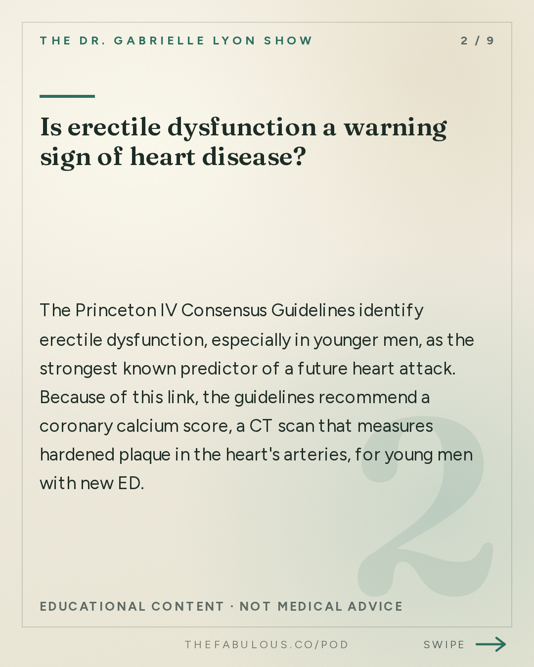 Is erectile dysfunction a warning sign of heart disease? — The Dr. Gabrielle Lyon Show: ED Predicts Heart Attacks Better Than Chest Pain: The 2 Tests to Ask For | Dr. Tobias Kohler