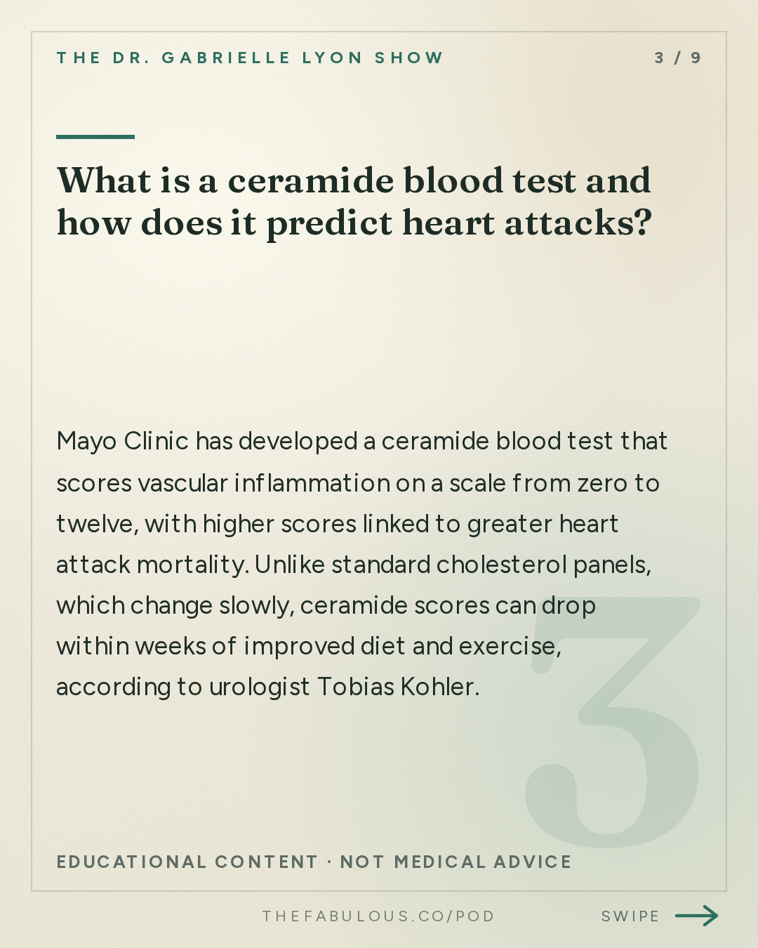 What is a ceramide blood test and how does it predict heart attacks? — The Dr. Gabrielle Lyon Show: ED Predicts Heart Attacks Better Than Chest Pain: The 2 Tests to Ask For | Dr. Tobias Kohler