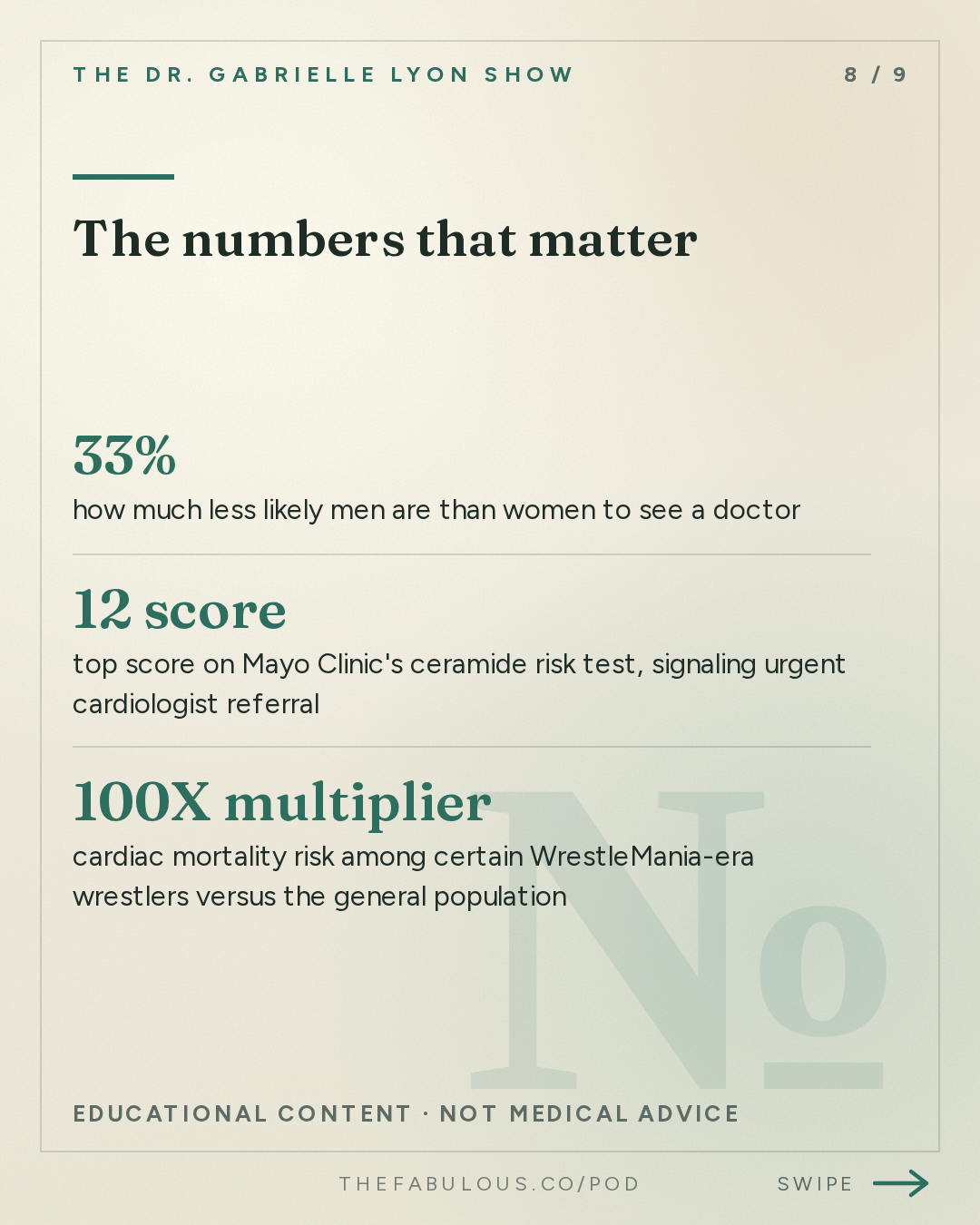 The numbers that matter — The Dr. Gabrielle Lyon Show: ED Predicts Heart Attacks Better Than Chest Pain: The 2 Tests to Ask For | Dr. Tobias Kohler
