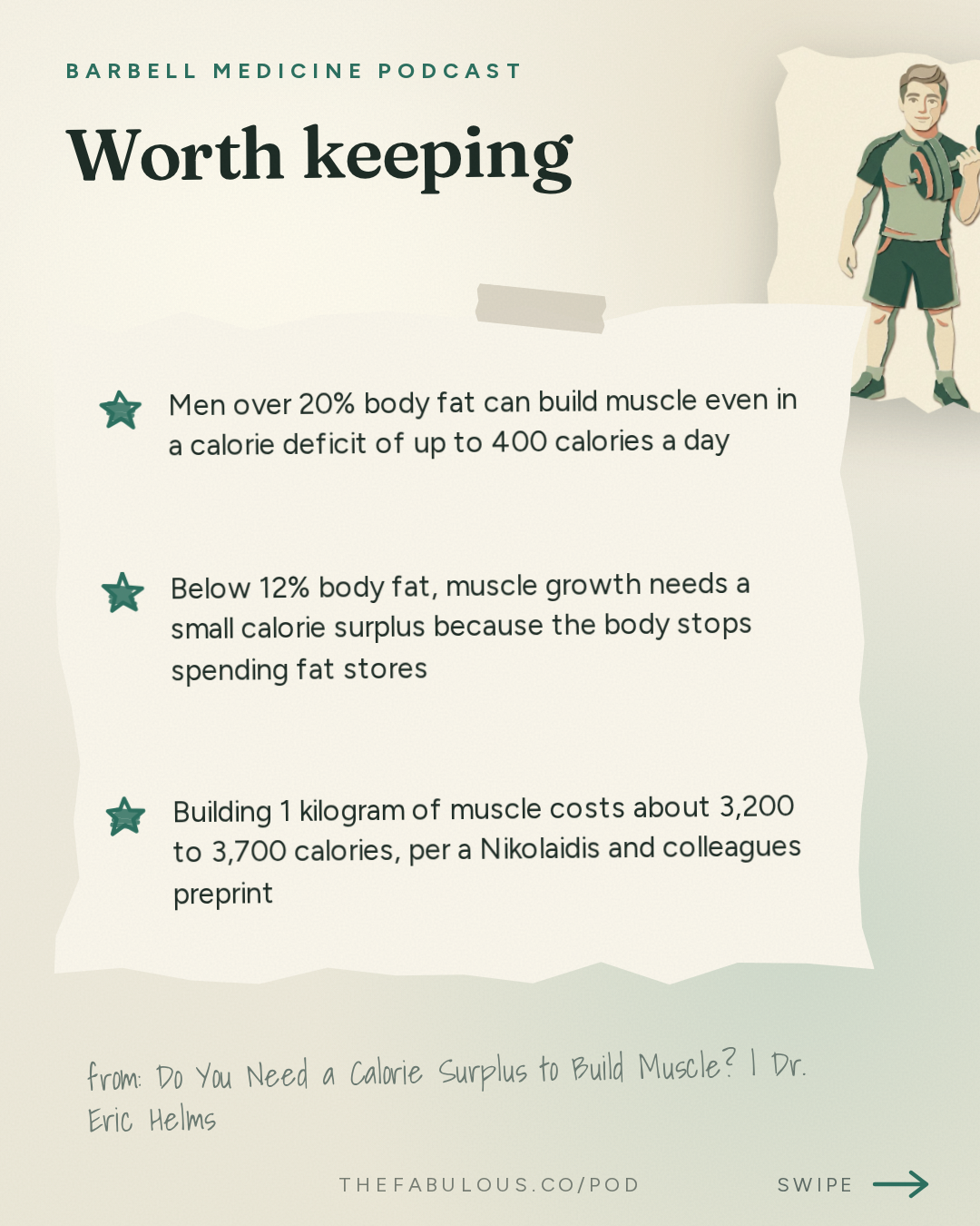 Worth keeping — Barbell Medicine Podcast: Do You Need a Calorie Surplus to Build Muscle? | Dr. Eric Helms
