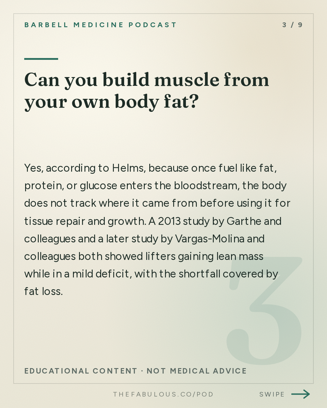 Can you build muscle from your own body fat? — Barbell Medicine Podcast: Do You Need a Calorie Surplus to Build Muscle? | Dr. Eric Helms