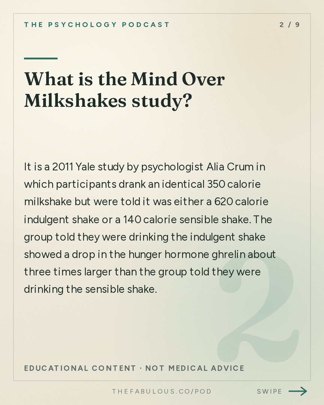 What is the Mind Over Milkshakes study? — The Psychology Podcast: How Mindsets Shape Reality w/ Dr. Alia Crum