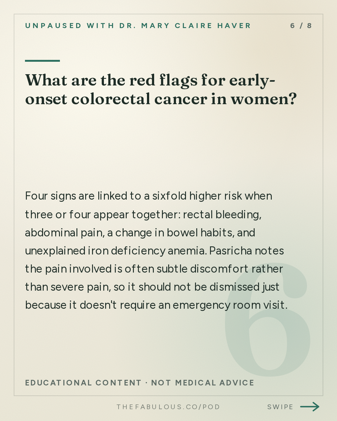 What are the red flags for early-onset colorectal cancer in women? — unPAUSED with Dr. Mary Claire Haver: How Menopause Changes Your Gut Health with a Leading Gastroenterologist