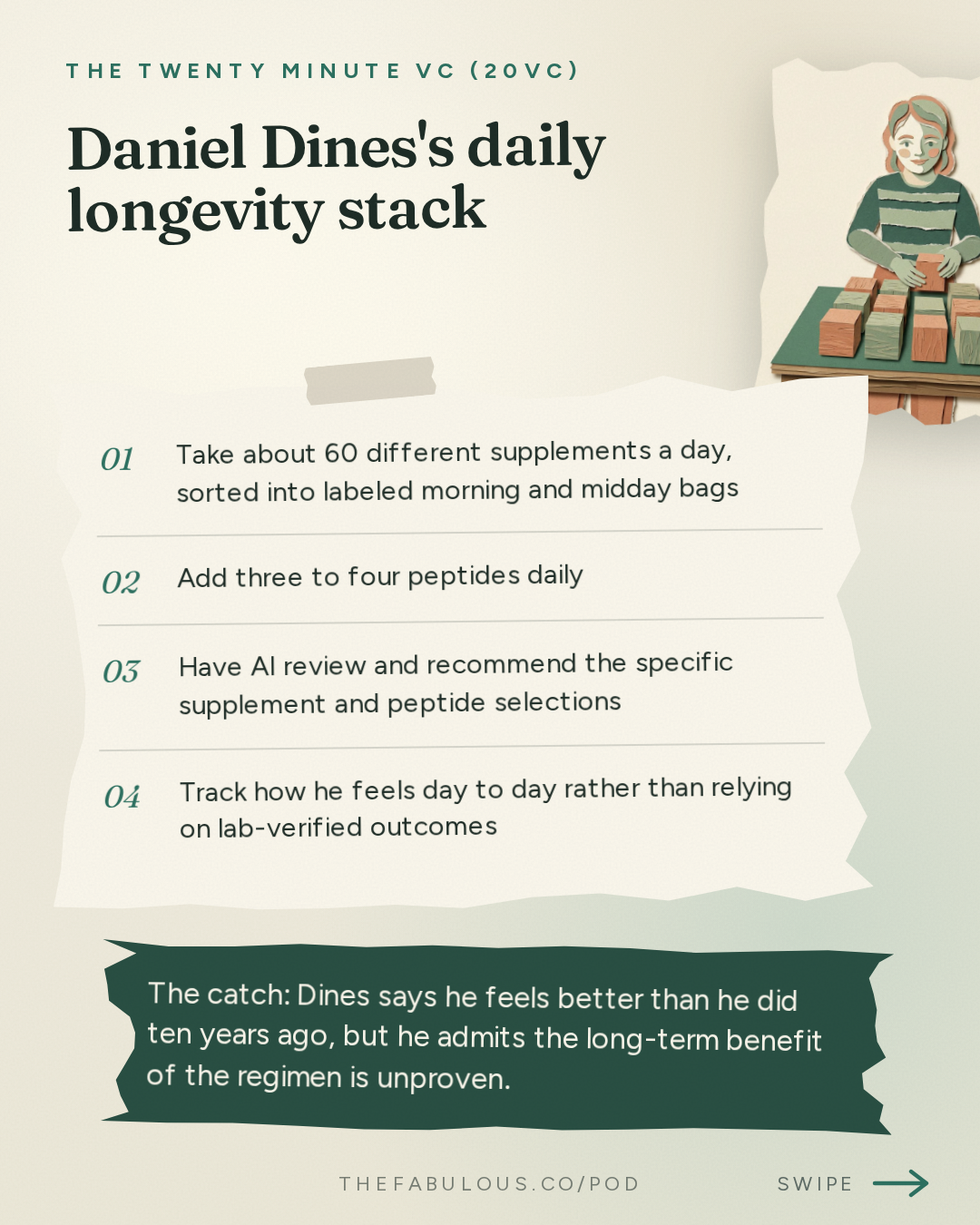 Daniel Dines's daily longevity stack — The Twenty Minute VC (20VC): Venture Capital | Startup Funding | The Pitch: 20VC: Why AI Cannot Replace Humans in Enterprise | Why Work Processes Not Models Will Be The Most Valuable Asset in AI | Why Europe Has Lost and Building in the US vs EU with Daniel Dines, UiPath