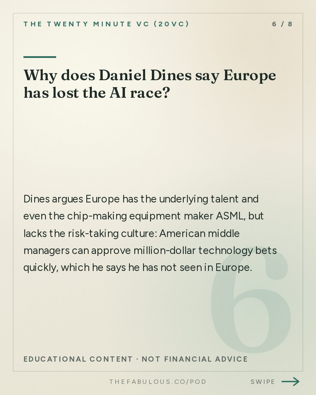 Why does Daniel Dines say Europe has lost the AI race? — The Twenty Minute VC (20VC): Venture Capital | Startup Funding | The Pitch: 20VC: Why AI Cannot Replace Humans in Enterprise | Why Work Processes Not Models Will Be The Most Valuable Asset in AI | Why Europe Has Lost and Building in the US vs EU with Daniel Dines, UiPath