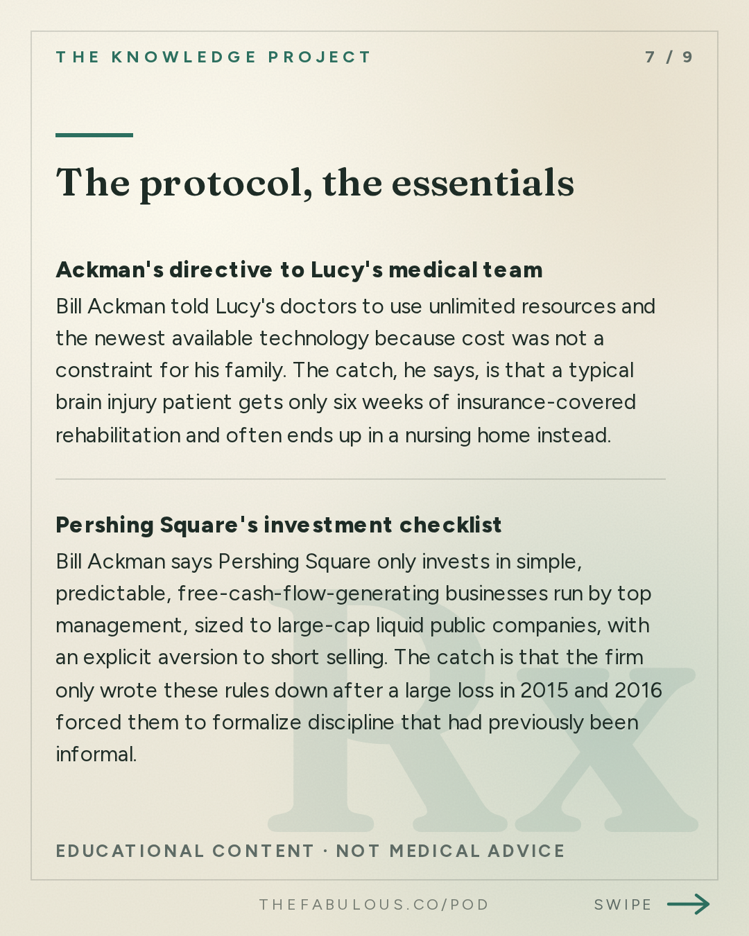 The protocol, the essentials — The Knowledge Project: Bill Ackman: The Biggest Fight of His Life