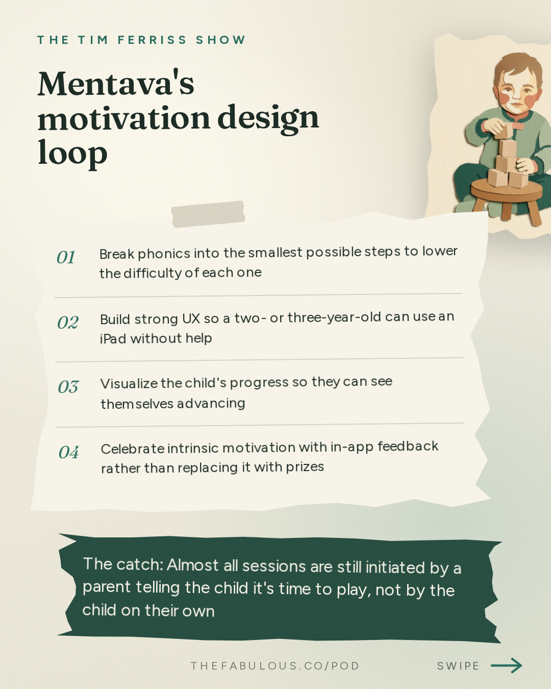 Mentava's motivation design loop — The Tim Ferriss Show: #882: Why Kids Can Learn 10x Faster Than We Think — Niels Hoven of Mentava (Tim Coaching Session)