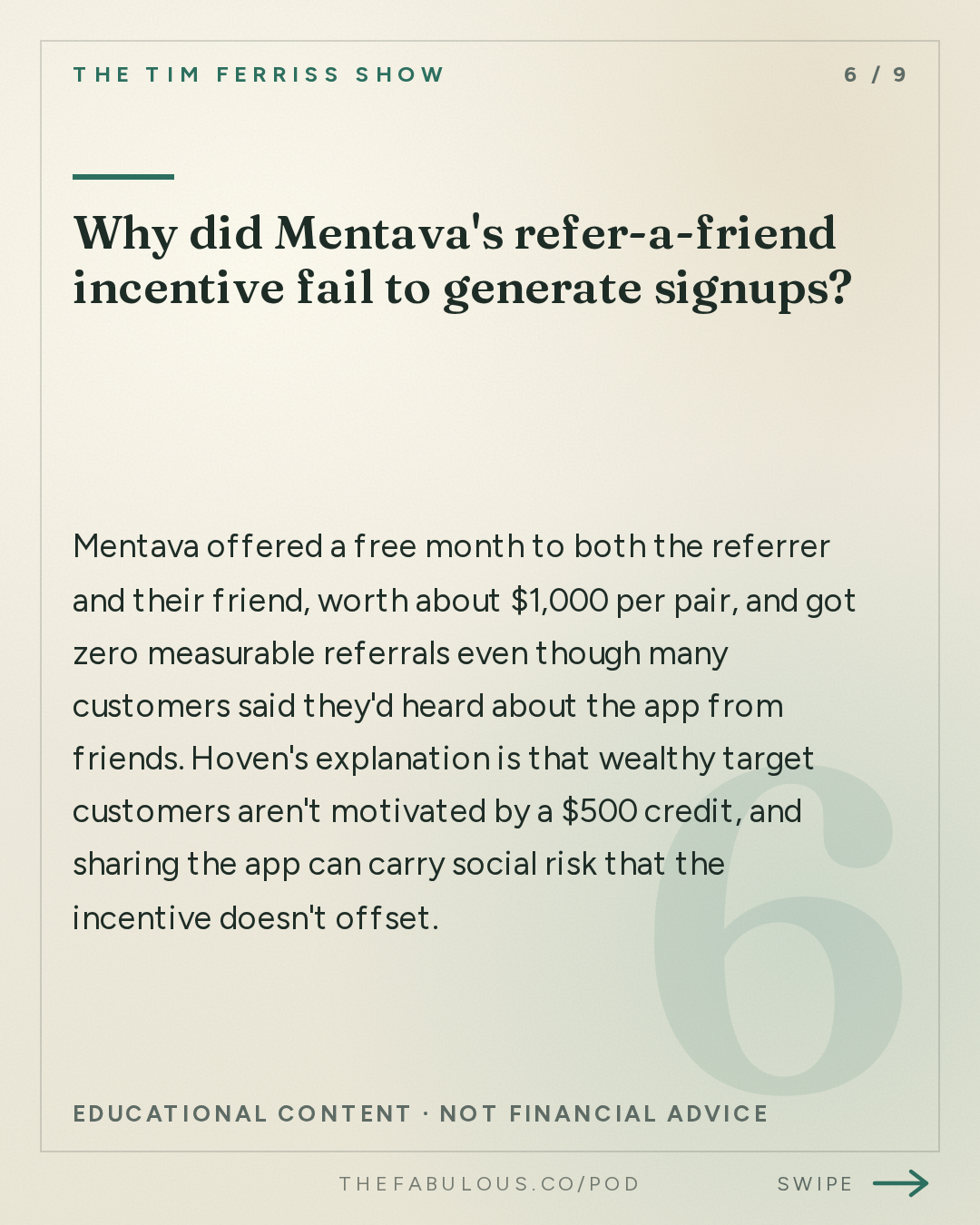 Why did Mentava's refer-a-friend incentive fail to generate signups? — The Tim Ferriss Show: #882: Why Kids Can Learn 10x Faster Than We Think — Niels Hoven of Mentava (Tim Coaching Session)