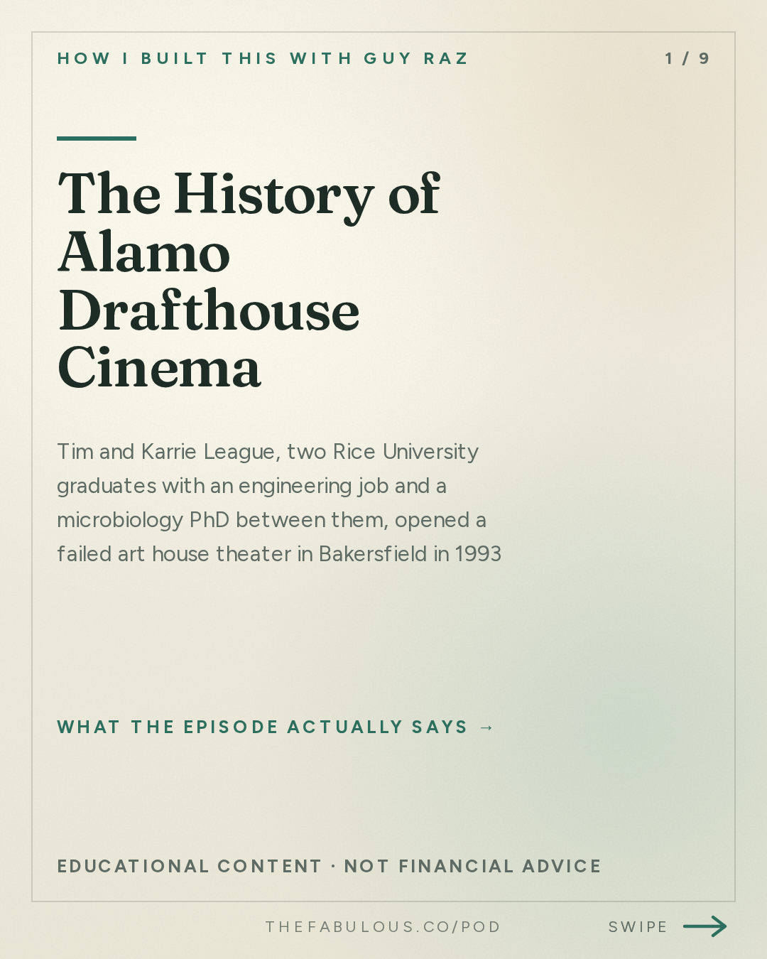 The History of Alamo Drafthouse Cinema — How I Built This with Guy Raz: Alamo Drafthouse Cinema: Tim and Karrie League (2023)