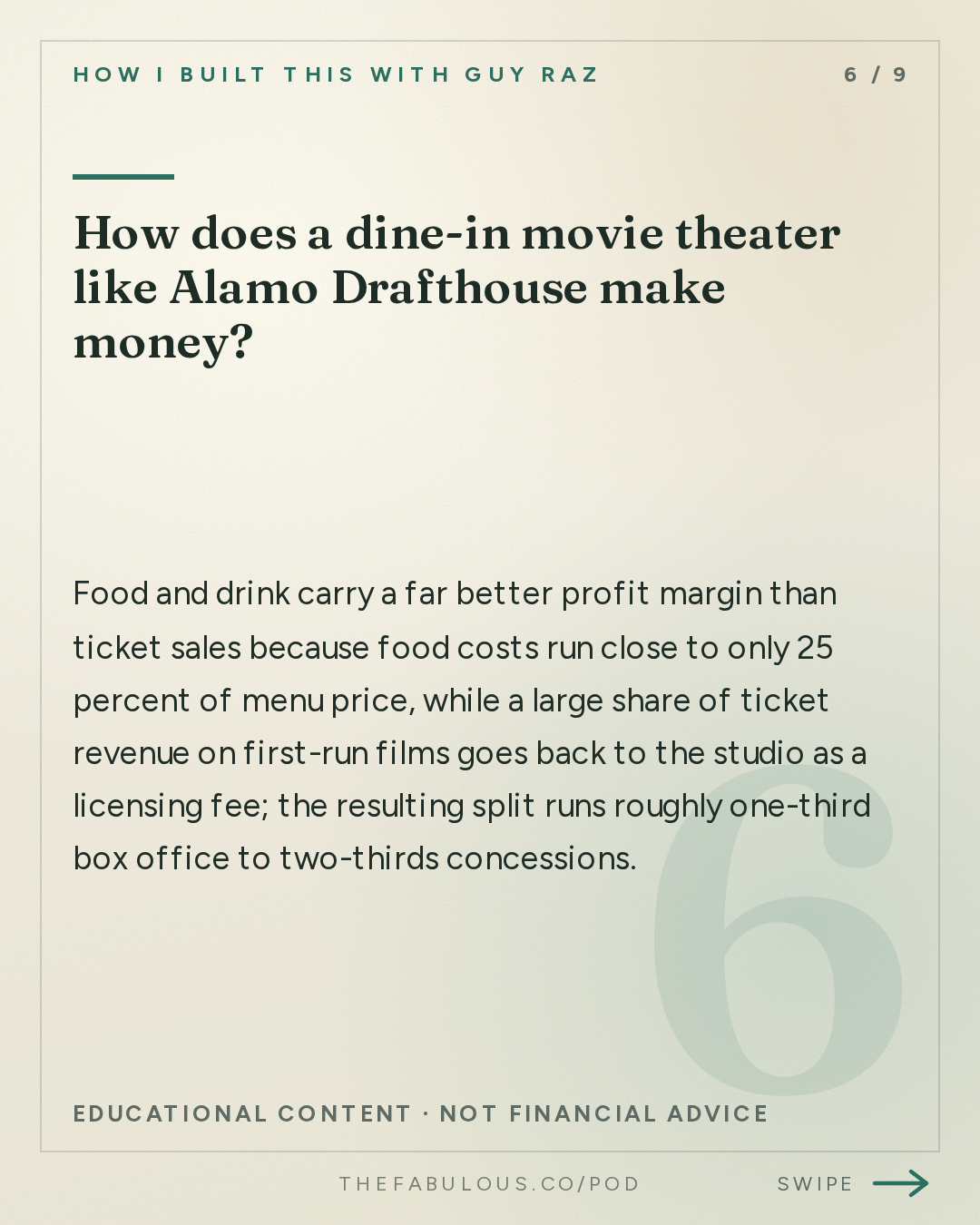How does a dine-in movie theater like Alamo Drafthouse make money? — How I Built This with Guy Raz: Alamo Drafthouse Cinema: Tim and Karrie League (2023)