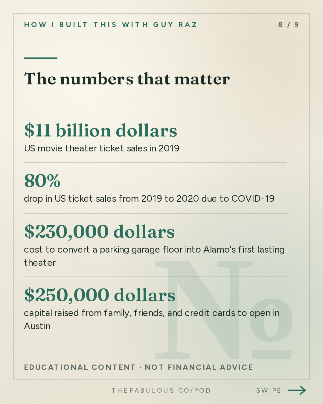 The numbers that matter — How I Built This with Guy Raz: Alamo Drafthouse Cinema: Tim and Karrie League (2023)