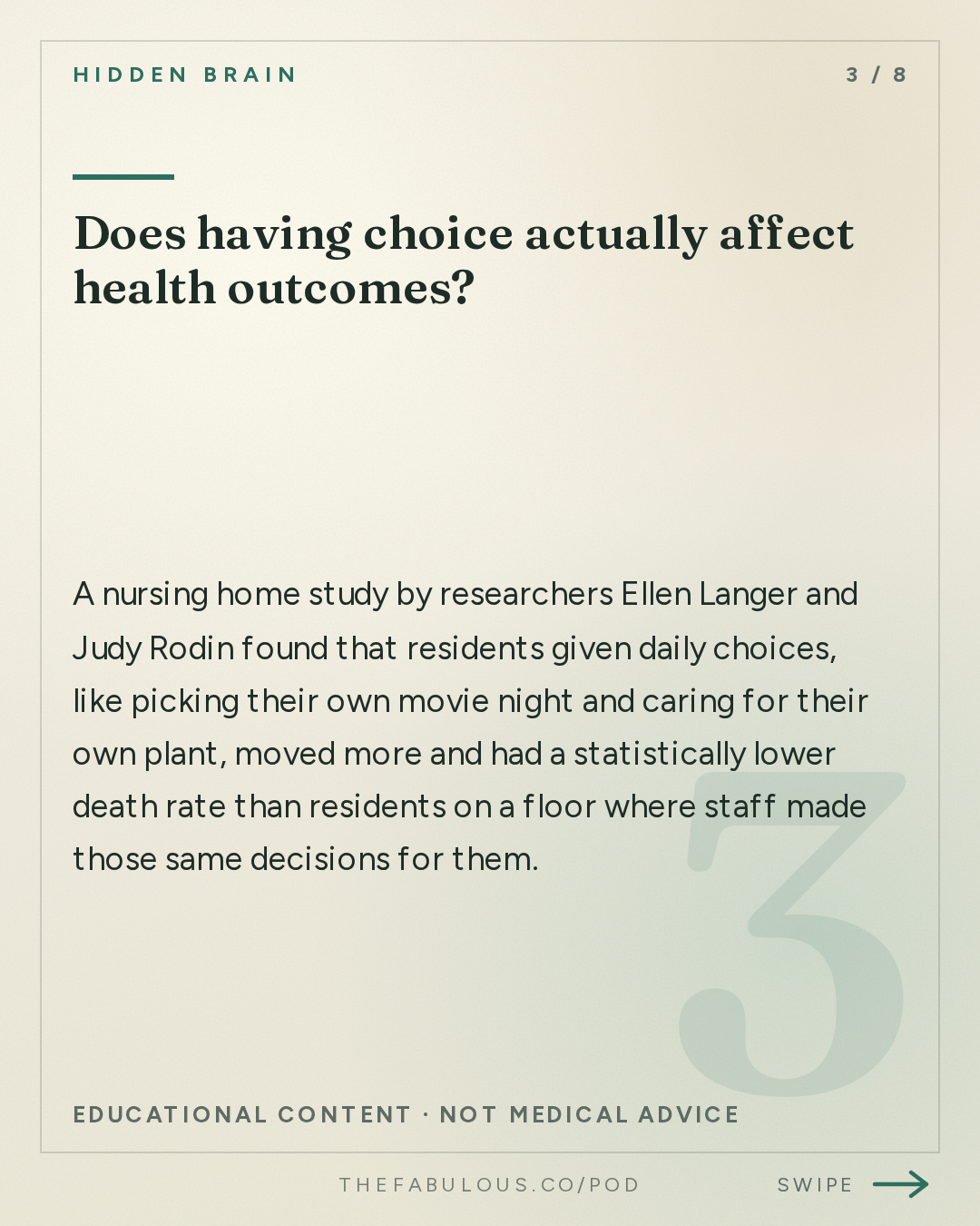 Does having choice actually affect health outcomes? — Hidden Brain: How to Make a Difference: Part 2