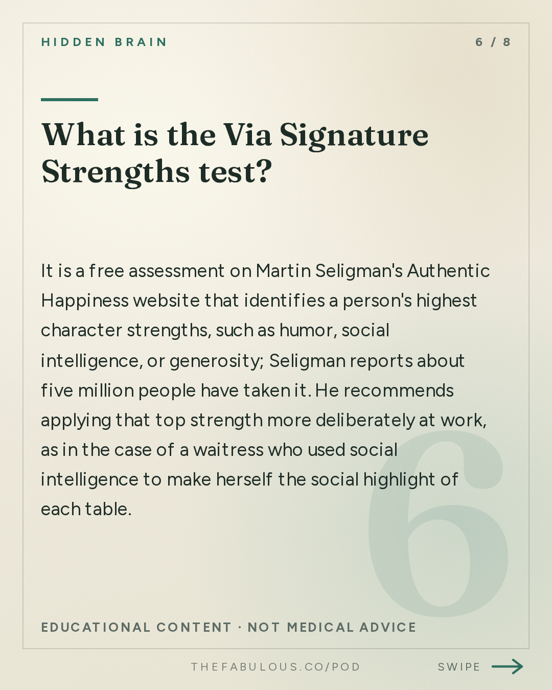 What is the Via Signature Strengths test? — Hidden Brain: How to Make a Difference: Part 2