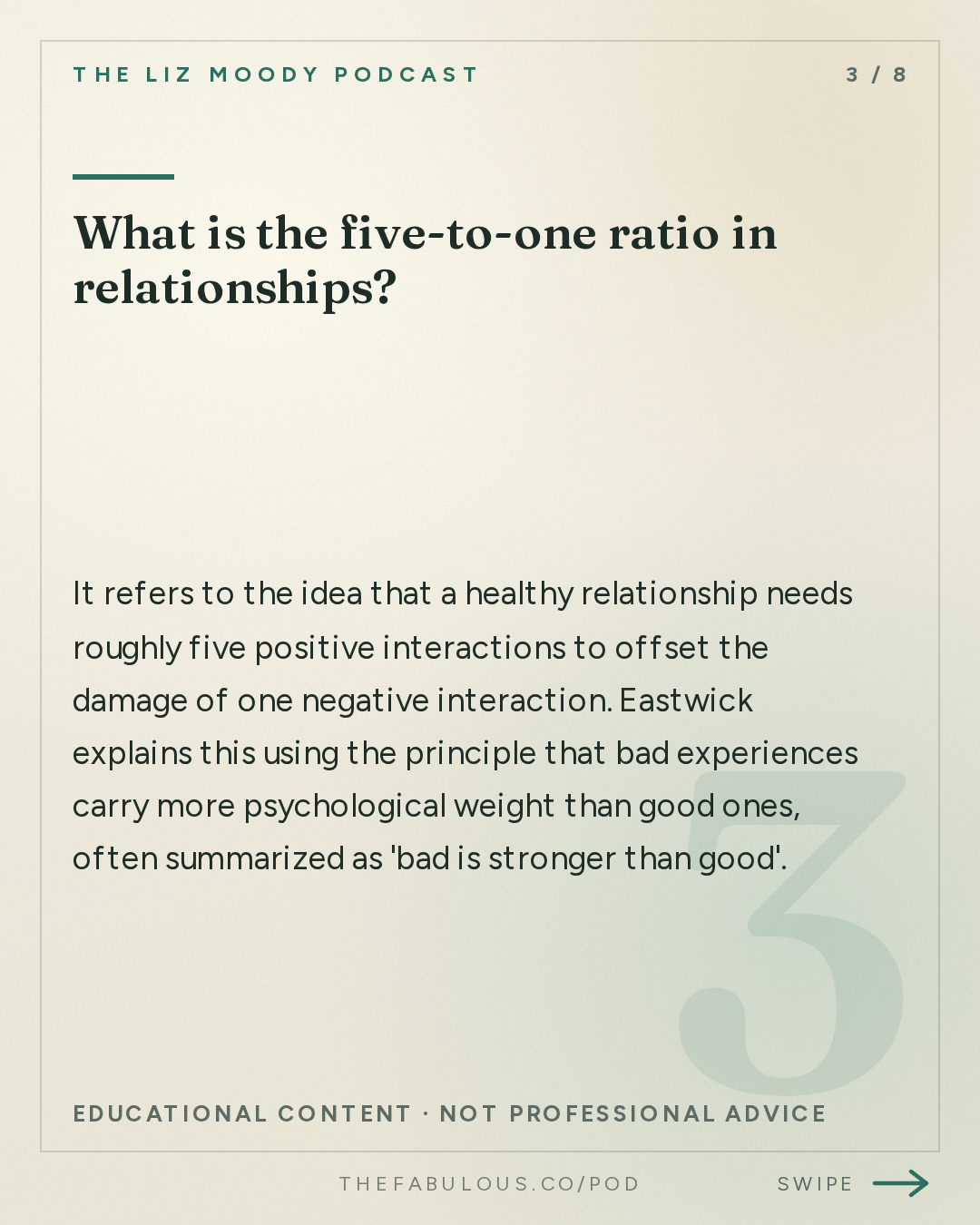 What is the five-to-one ratio in relationships? — The Liz Moody Podcast: Relationship Expert's Brutally Honest Takes On YOUR Juiciest Confessions