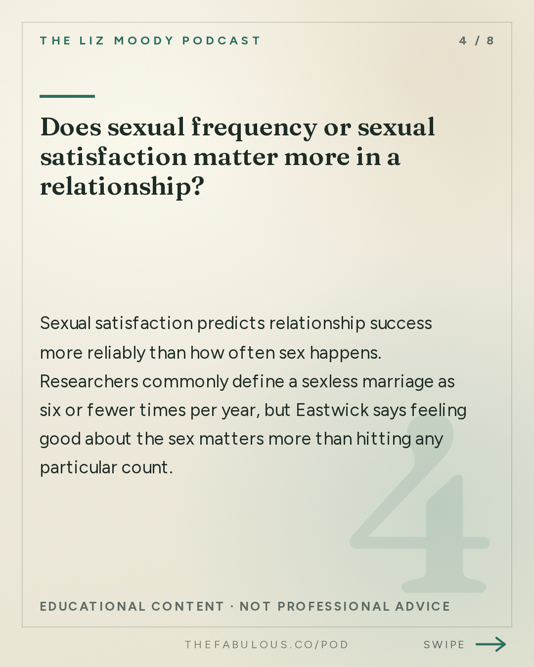 Does sexual frequency or sexual satisfaction matter more in a relationship? — The Liz Moody Podcast: Relationship Expert's Brutally Honest Takes On YOUR Juiciest Confessions
