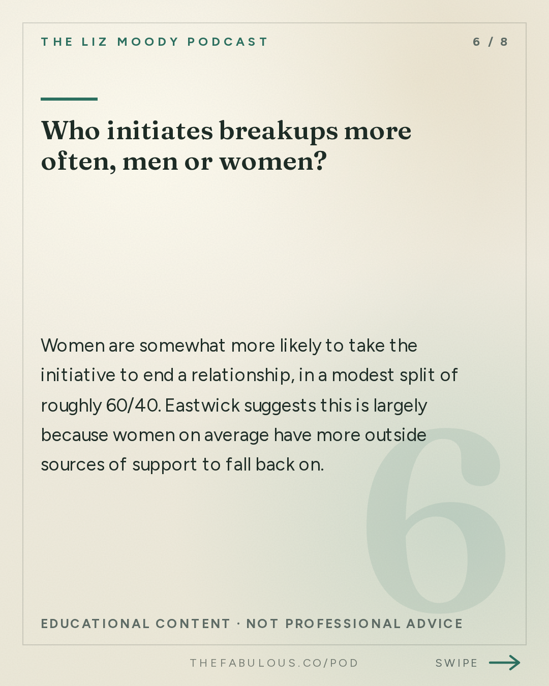 Who initiates breakups more often, men or women? — The Liz Moody Podcast: Relationship Expert's Brutally Honest Takes On YOUR Juiciest Confessions