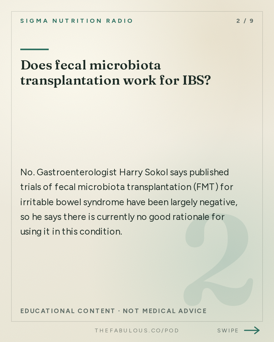 Does fecal microbiota transplantation work for IBS? — Sigma Nutrition Radio: #625: Does Changing the Microbiome Actually Improve Health? – Prof. Harry Sokol