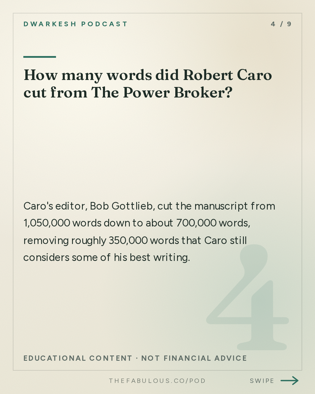 How many words did Robert Caro cut from The Power Broker? — Dwarkesh Podcast: Robert Caro – The master biographer reflects at 91
