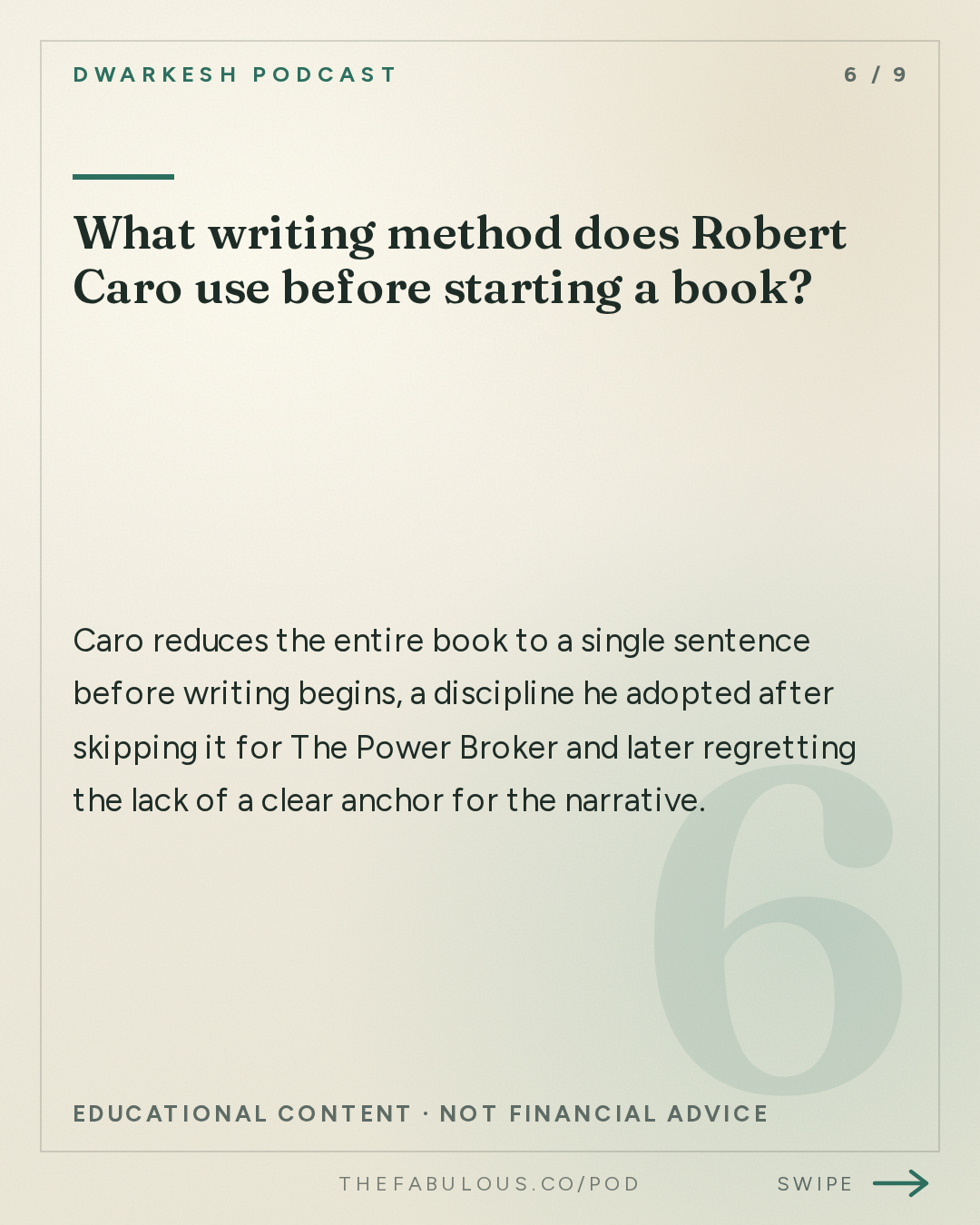 What writing method does Robert Caro use before starting a book? — Dwarkesh Podcast: Robert Caro – The master biographer reflects at 91