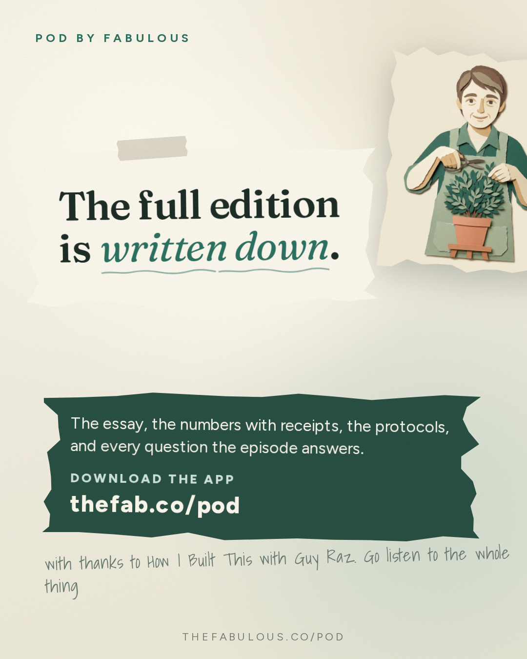 Outro — How I Built This with Guy Raz: Advice Line with Nick Green of Thrive Market