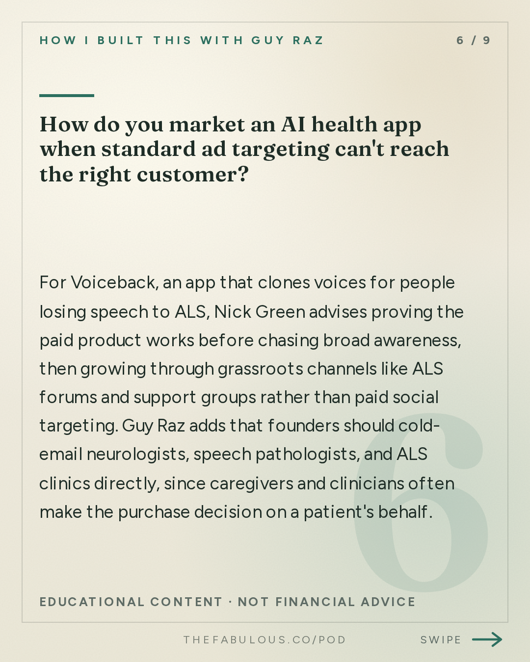 How do you market an AI health app when standard ad targeting can't reach the right customer? — How I Built This with Guy Raz: Advice Line with Nick Green of Thrive Market