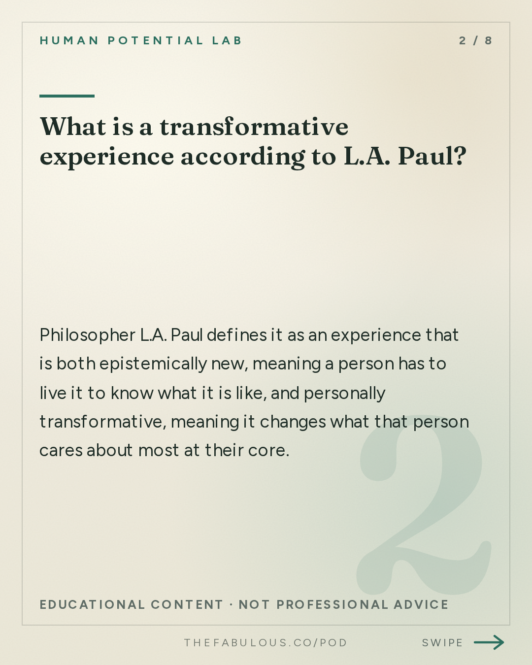 What is a transformative experience according to L.A. Paul? — Human Potential Lab: The Person You Become | L.A. Paul