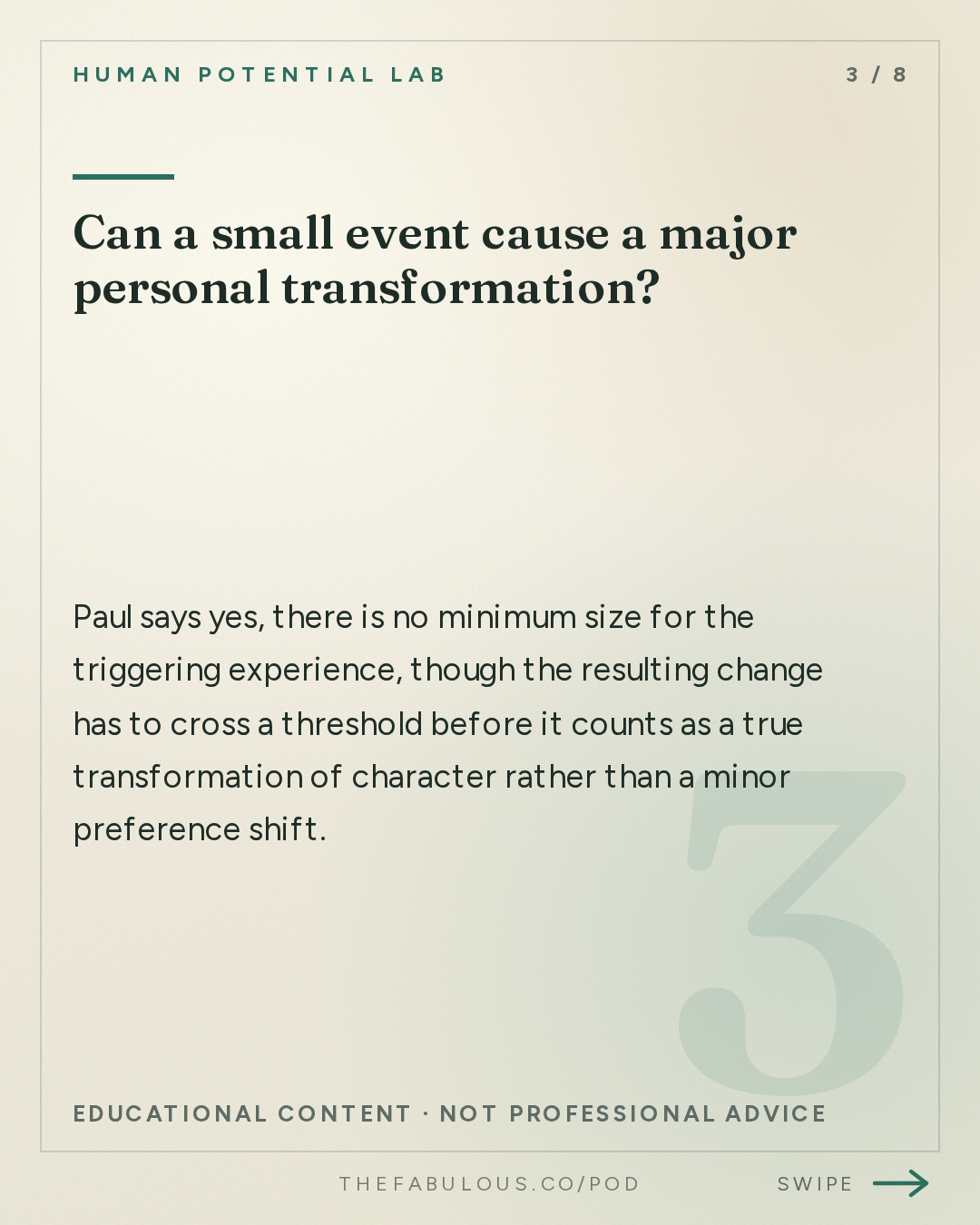 Can a small event cause a major personal transformation? — Human Potential Lab: The Person You Become | L.A. Paul