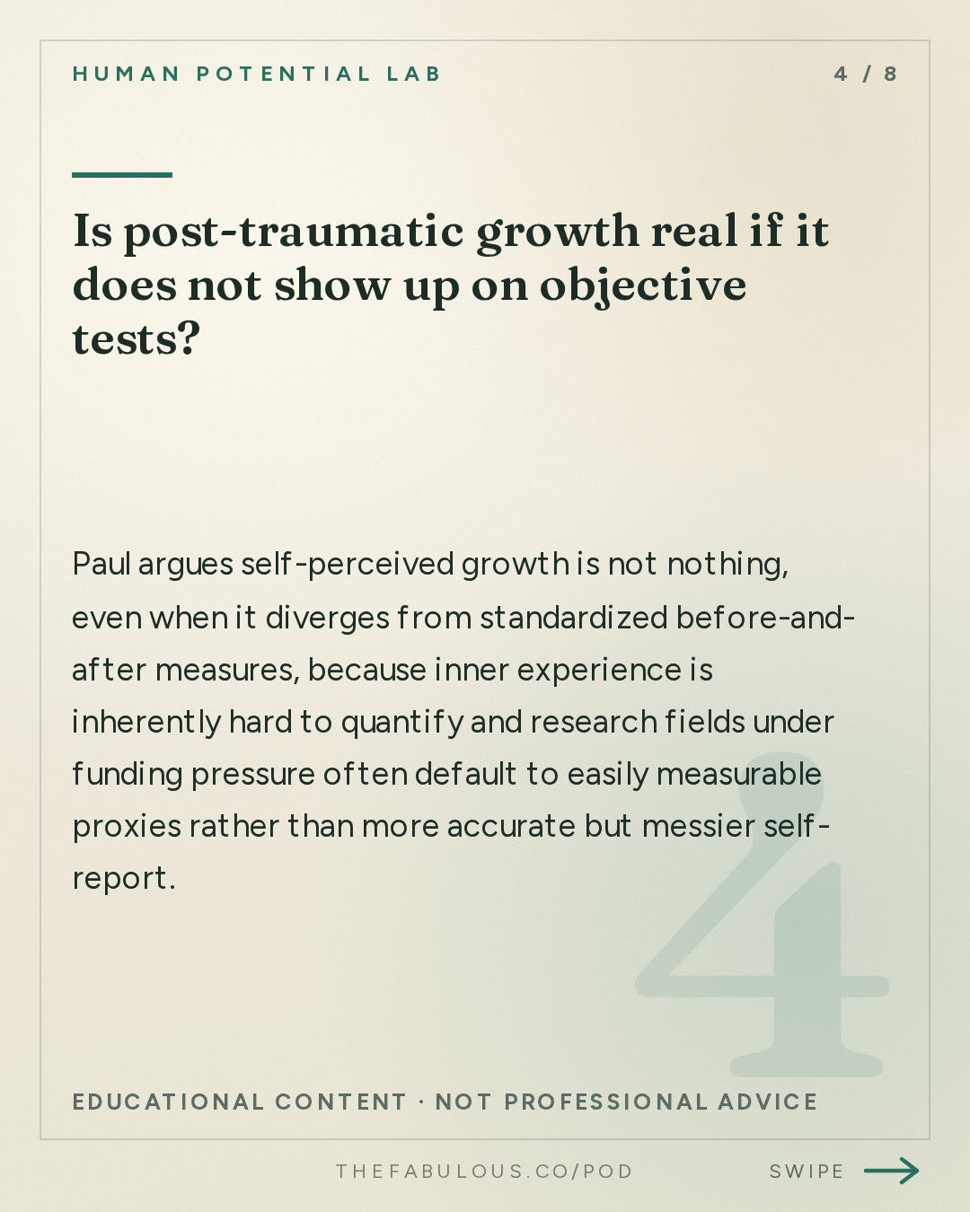 Is post-traumatic growth real if it does not show up on objective tests? — Human Potential Lab: The Person You Become | L.A. Paul