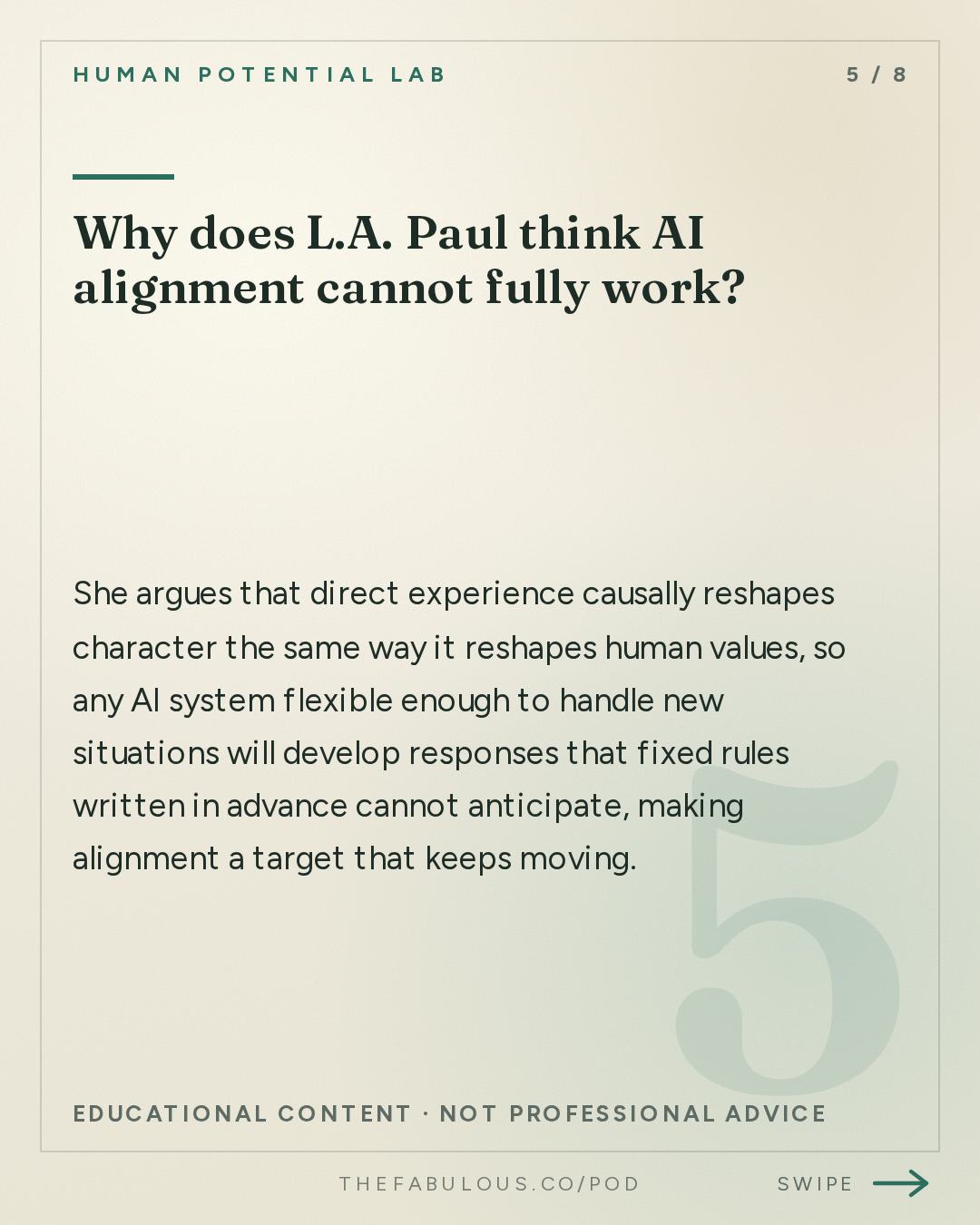 Why does L.A. Paul think AI alignment cannot fully work? — Human Potential Lab: The Person You Become | L.A. Paul