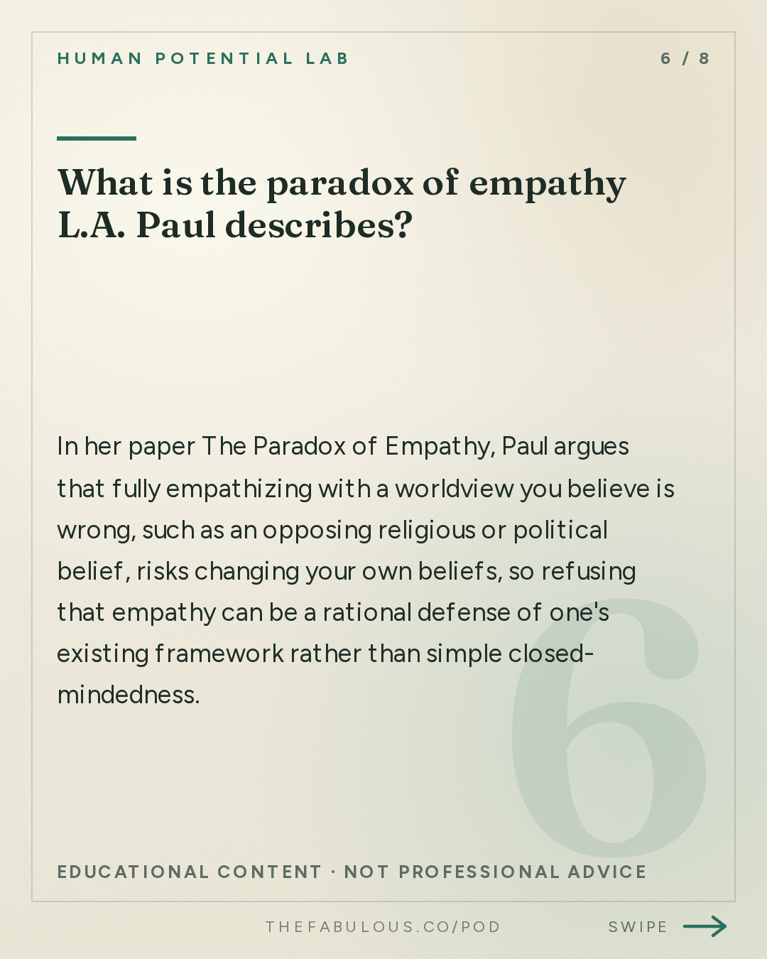 What is the paradox of empathy L.A. Paul describes? — Human Potential Lab: The Person You Become | L.A. Paul