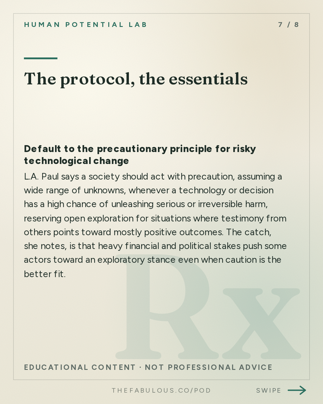 The protocol, the essentials — Human Potential Lab: The Person You Become | L.A. Paul