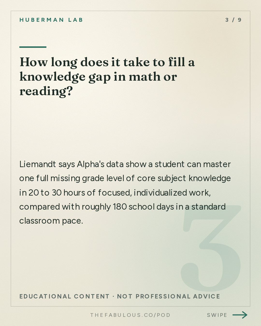How long does it take to fill a knowledge gap in math or reading? — Huberman Lab: How to Accelerate Learning & Improve Education | Joe Liemandt