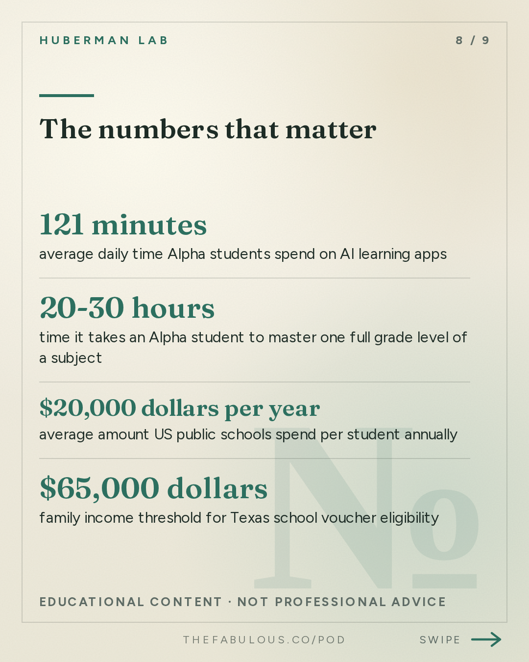 The numbers that matter — Huberman Lab: How to Accelerate Learning & Improve Education | Joe Liemandt
