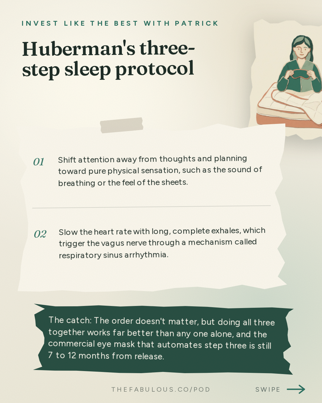 Huberman's three-step sleep protocol — Invest Like the Best with Patrick O'Shaughnessy: Andrew Huberman - The Frontier of Neurotechnology - [Invest Like the Best, EP.494]