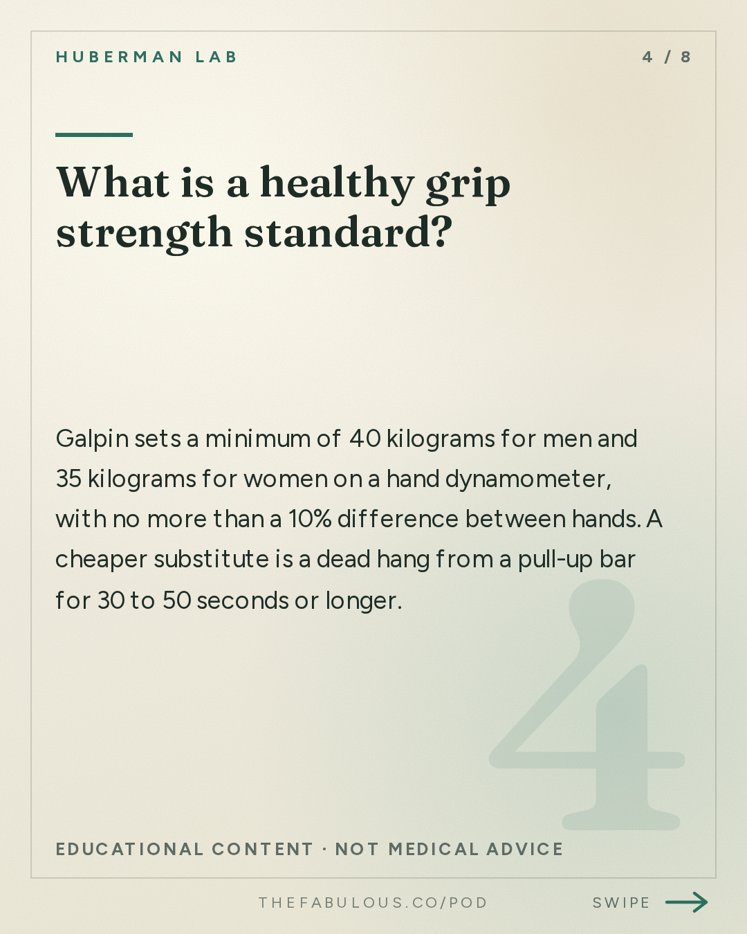 What is a healthy grip strength standard? — Huberman Lab: Essentials: How to Assess & Improve All Aspects of Your Fitness | Dr. Andy Galpin