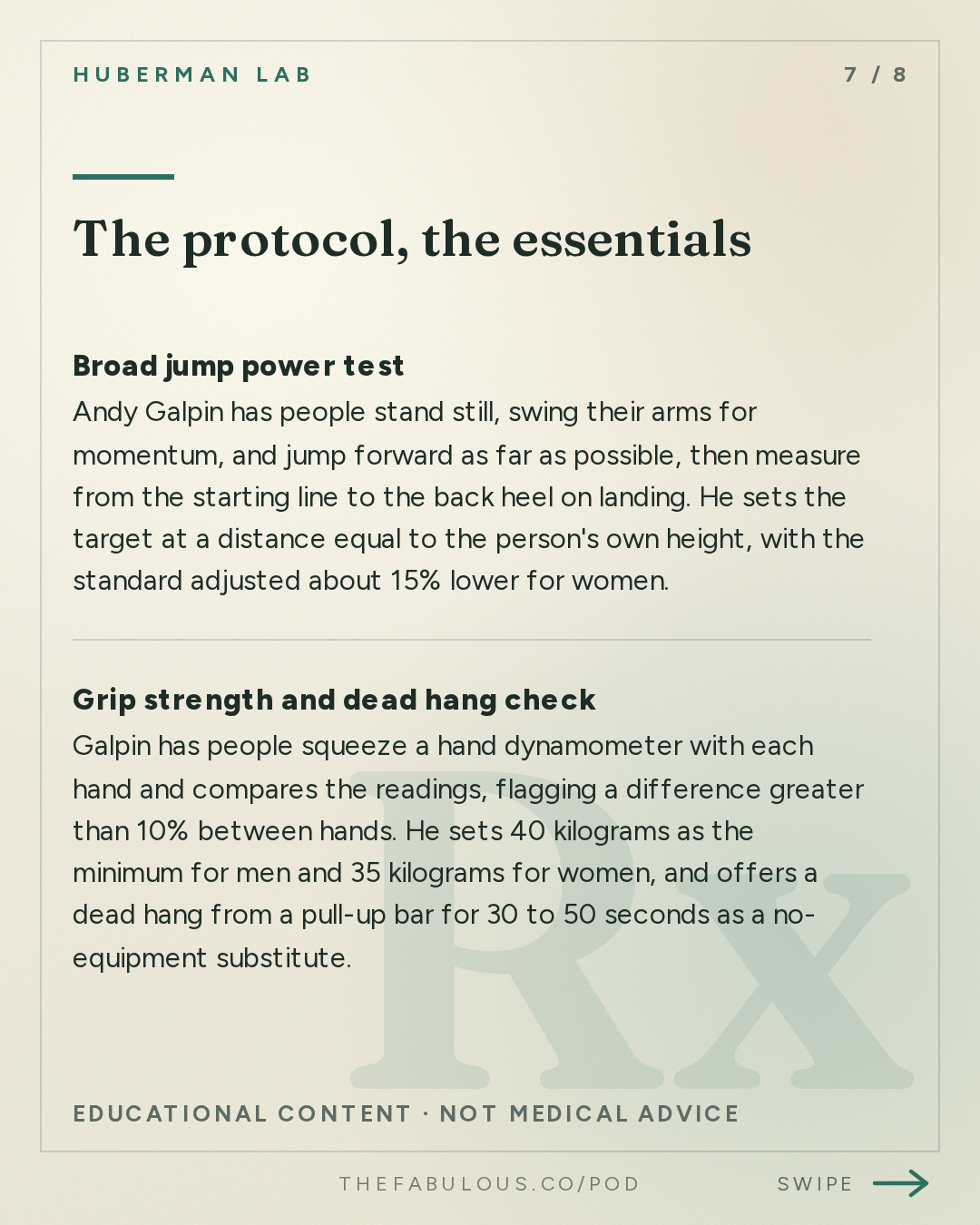 The protocol, the essentials — Huberman Lab: Essentials: How to Assess & Improve All Aspects of Your Fitness | Dr. Andy Galpin