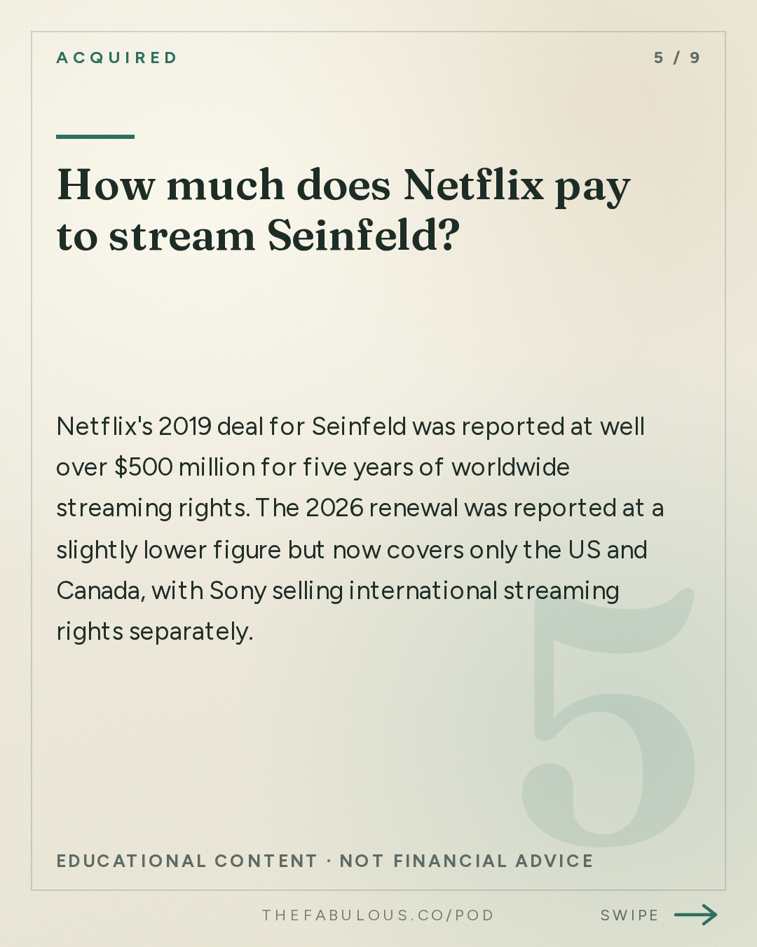 How much does Netflix pay to stream Seinfeld? — Acquired: Seinfeld
