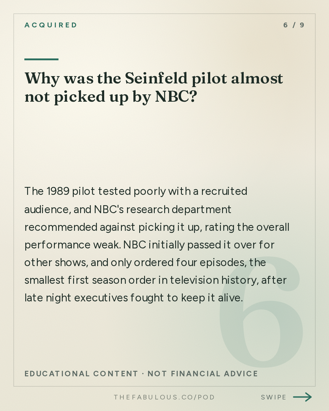 Why was the Seinfeld pilot almost not picked up by NBC? — Acquired: Seinfeld