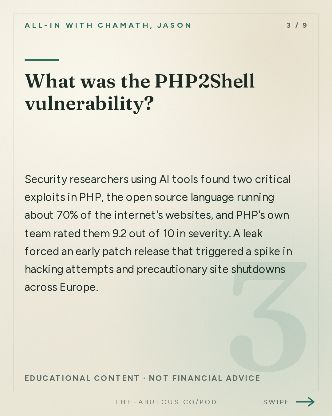 What was the PHP2Shell vulnerability? — All-In with Chamath, Jason, Sacks & Friedberg: AI Cyber Panic, Ken Griffin's Bubble Warning, The Fall of France?