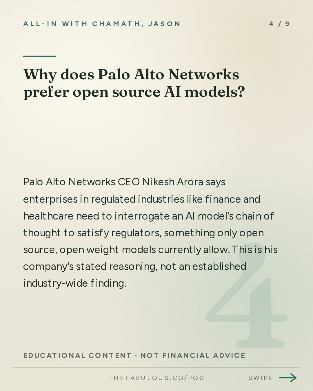 Why does Palo Alto Networks prefer open source AI models? — All-In with Chamath, Jason, Sacks & Friedberg: AI Cyber Panic, Ken Griffin's Bubble Warning, The Fall of France?