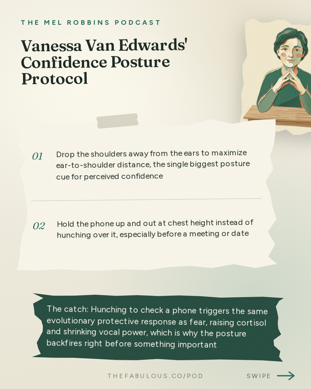 Vanessa Van Edwards' Confidence Posture Protocol — The Mel Robbins Podcast: Body Language Expert: 6 Psychological Tricks to Turn Awkwardness into Confidence